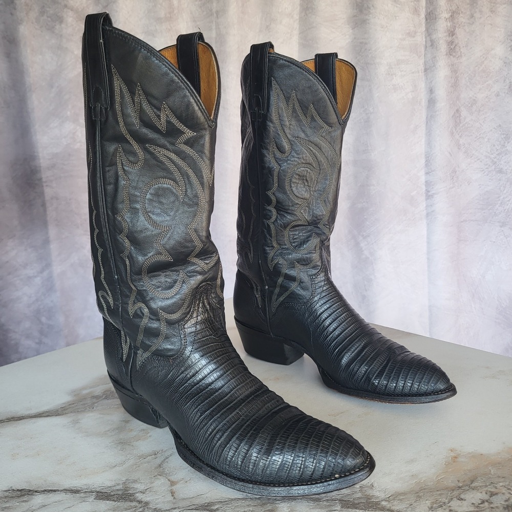 Imperial All American Classic Teju Lizard Western Cowboy Boots Size 9.5 D Men's
